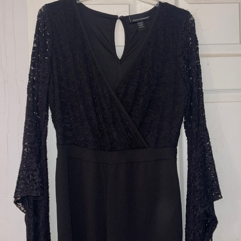 Ashley Stewart 14/16 black long sleeve/pants jump suit
